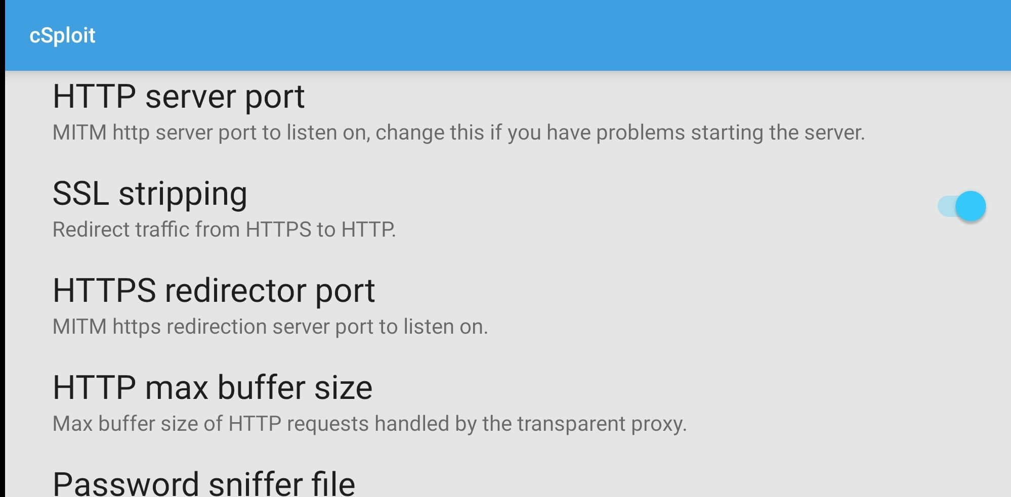 Screenshot cSploit APK v1.6.6 untuk Analisis Jaringan Android