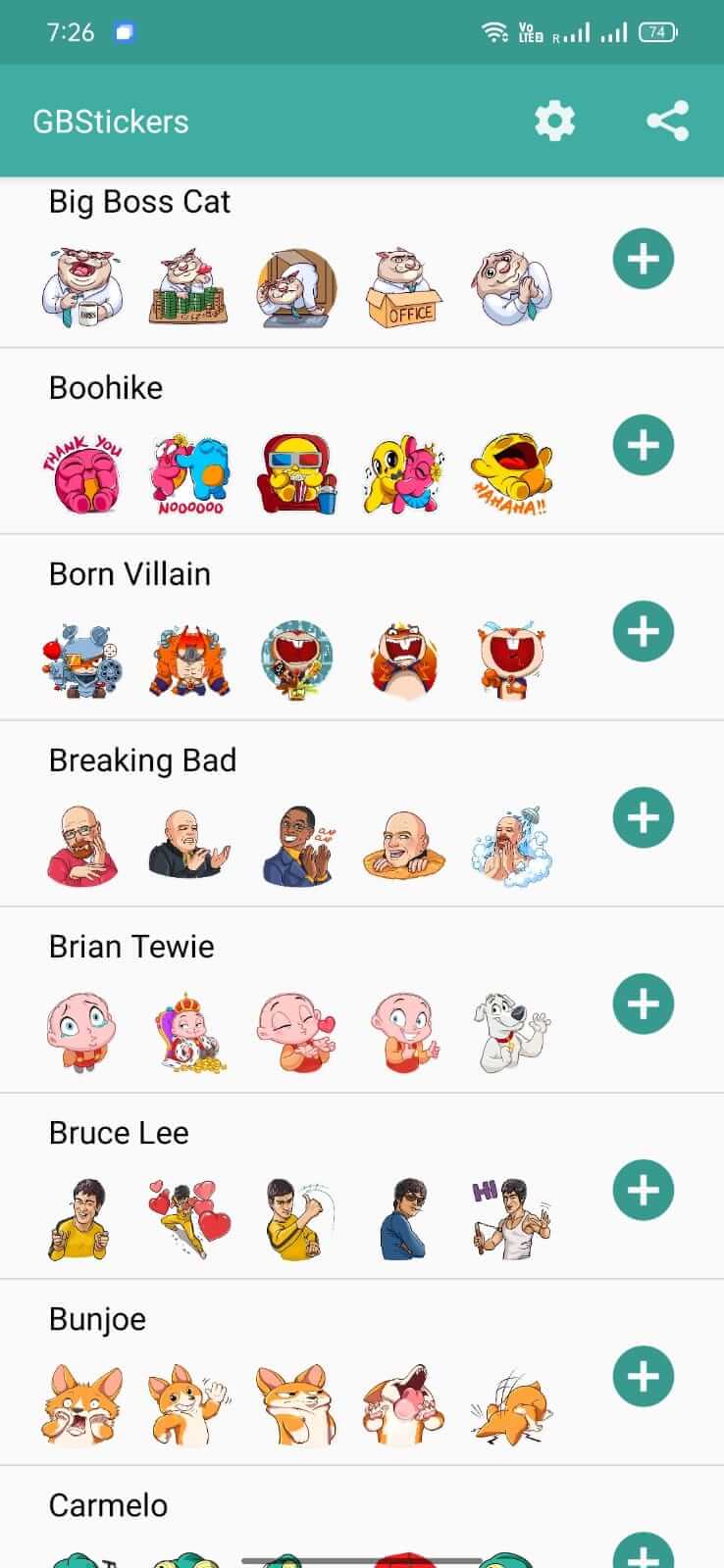 Screenshot GBStickers APK v2.00 untuk Menambah Stiker di GBWhatsApp