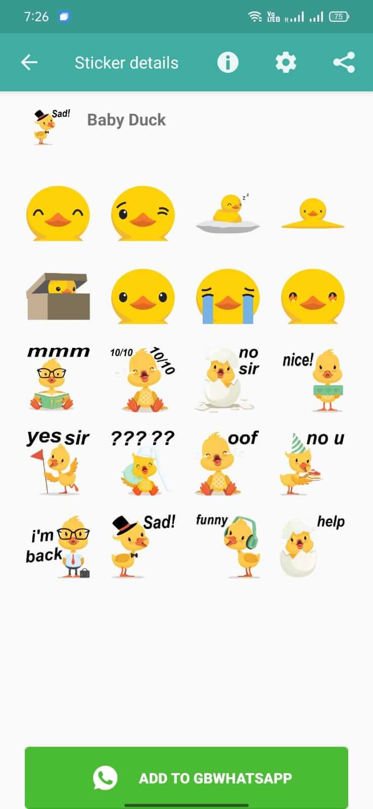 Screenshot GBStickers APK v2.00 untuk Menambah Stiker di GBWhatsApp