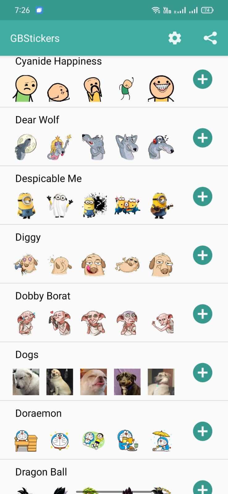 Screenshot GBStickers APK v2.00 untuk Menambah Stiker di GBWhatsApp