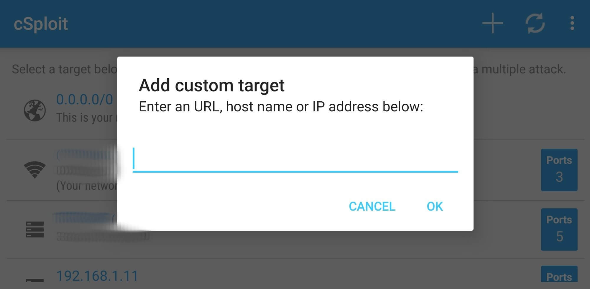 Screenshot cSploit APK v1.6.6 untuk Analisis Jaringan Android